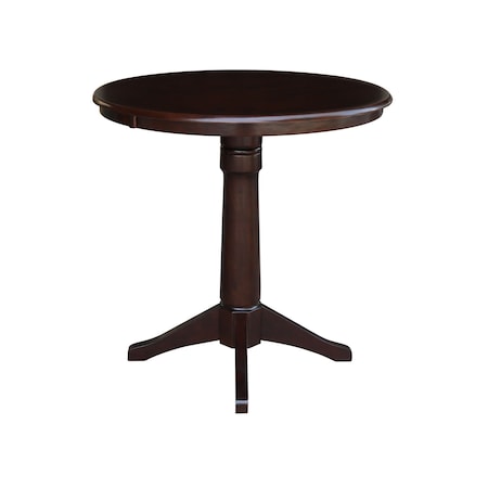 International Concepts Round 36 in Round Top Pedestal Table, 40.9 inH, Rich Mocha, 36 in W, 36 in L, 40.9 in H, Wood K15-36RT-27B-6B-2
